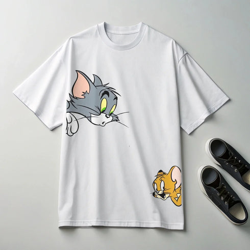 Tom Chasing Jerry - Mid-Weight Oversized T-Shirt