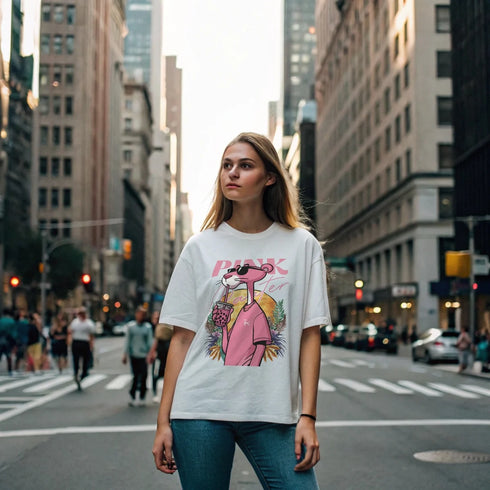 Pink Panther - Premium Heavy Unisex Oversized T-Shirt