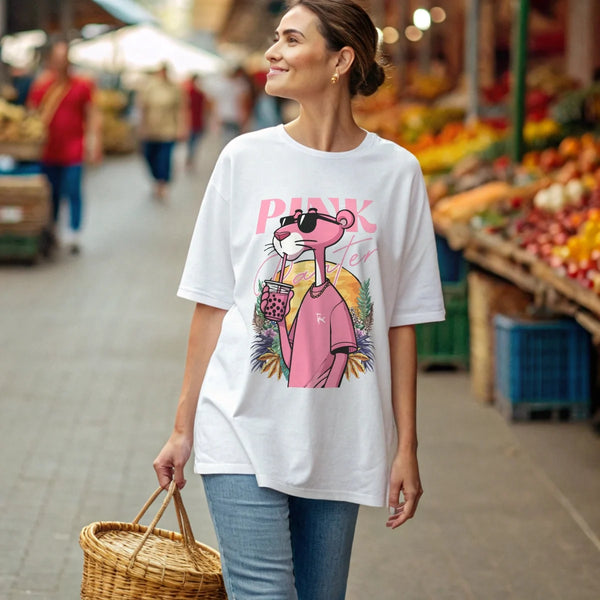Pink Panther - Premium Heavy Unisex Oversized T-Shirt