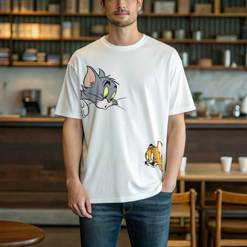 Tom Chasing Jerry - Mid-Weight Oversized T-Shirt