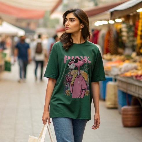 Pink Panther - Premium Heavy Unisex Oversized T-Shirt
